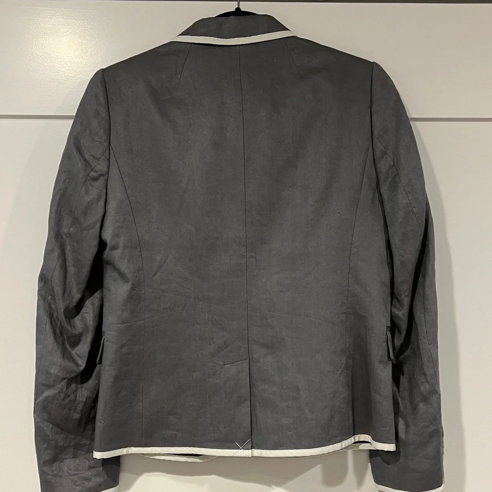 J. Crew Factory Gray Blazer with White Trim - Picture 3 of 5